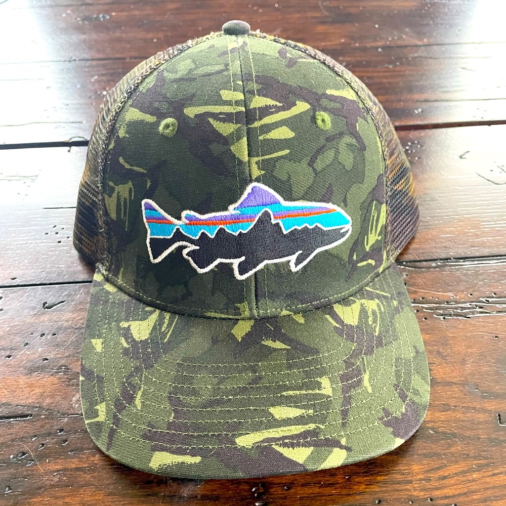 Rare Camouflage Patagonia Fitz Roy Trout Trucker Hat